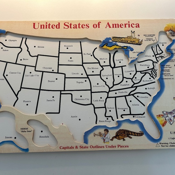 Melissa and Doug Classic Wooden US Puzzle - Picture 2 of 4